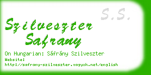 szilveszter safrany business card